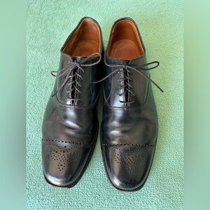Allen Edmonds DRYDEN Medallion Cap Toe Oxford Dress Shoes Men's 12 Black Office